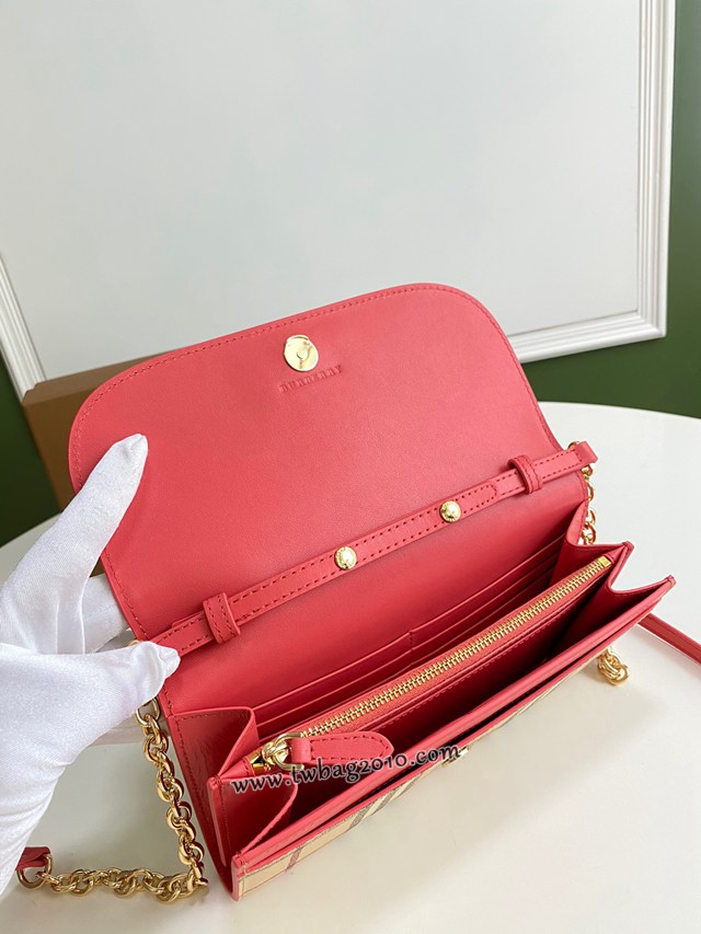 Burberry專門店新款House格紋拼皮革錢夾 巴寶莉小型手袋斜挎錢包 yxb1312